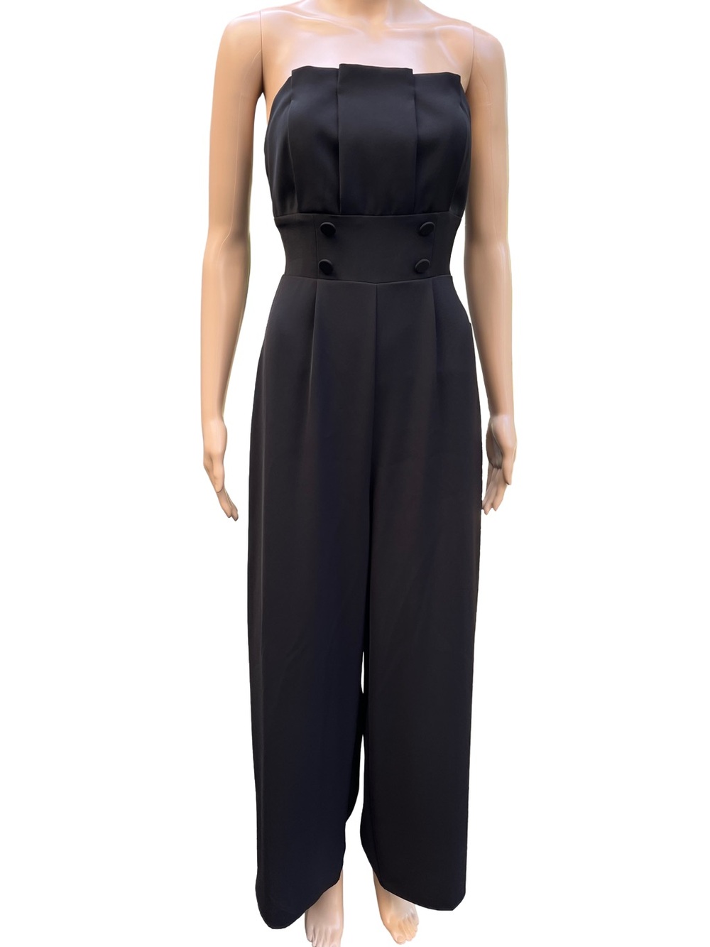 ZARA NWT Black Strapless Wide Leg Jumpsuit XS-S